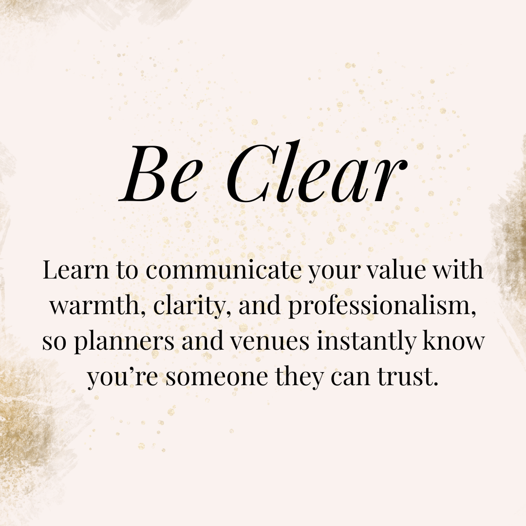 wedding business coaching be clear<br />
